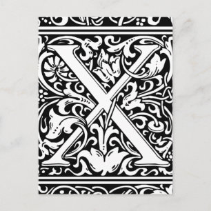 Buchstabe X Mittelalterliche Monogramm-Kunst Art N Postkarte