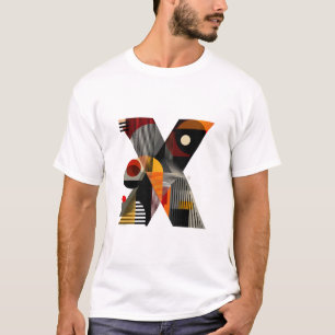 Buchstabe X – modernes geometrisches Monogramm mit T-Shirt