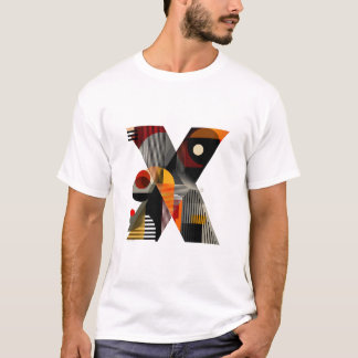 Buchstabe X – modernes geometrisches Monogramm mit T-Shirt