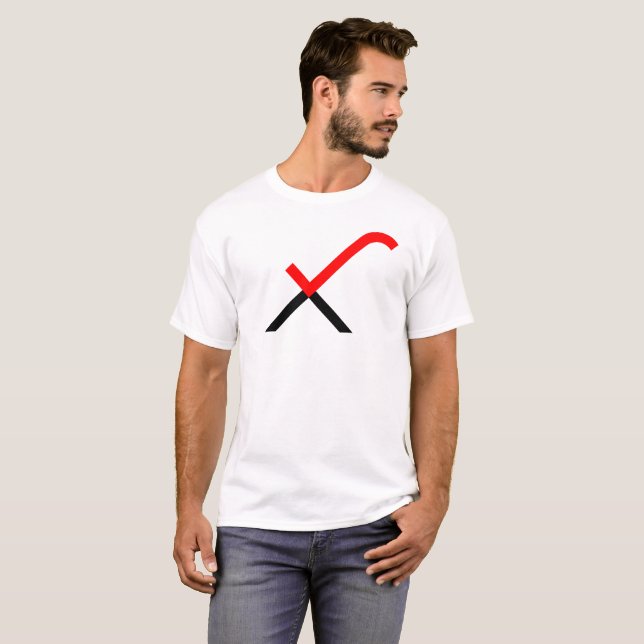Buchstabe X Monogramm Häkchen T-Shirt (Vorne ganz)