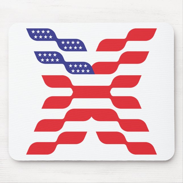 Buchstabe X Monogramm USA-Flagge Mousepad (Vorne)
