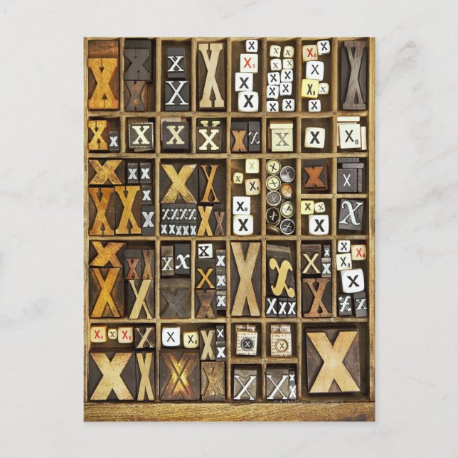 Buchstabe X Postkarte (Vorderseite)