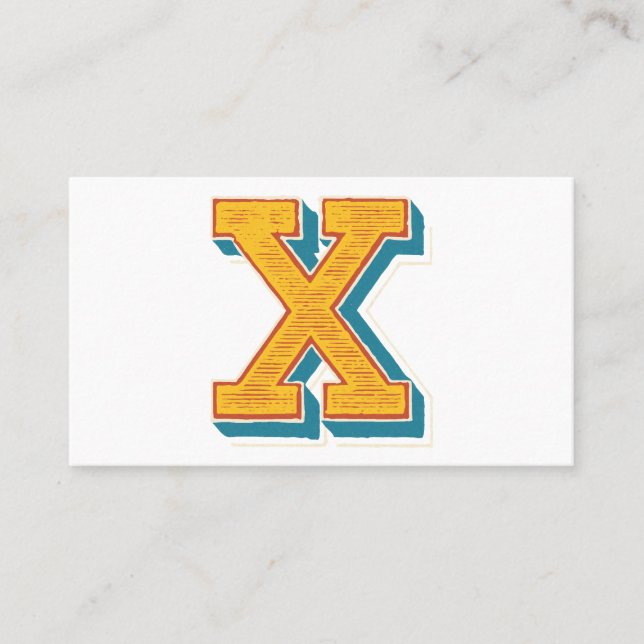 Buchstabe "X" Stickereien Visitenkarte (Vorderseite)