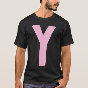 Buchstabe Y groß und fett in Rosa T-Shirt