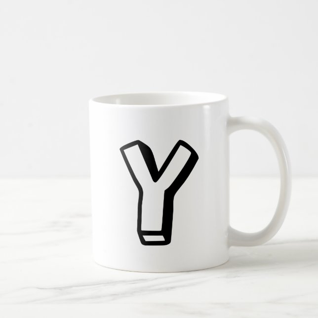 Buchstabe Y Kaffeetasse (Rechts)