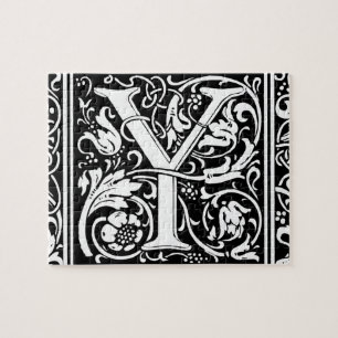 Buchstabe Y Mittelalterliche Monogramm-Kunst Art N