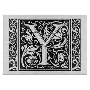 Buchstabe Y Mittelalterliche Monogramm-Kunst Art N Schneidebrett