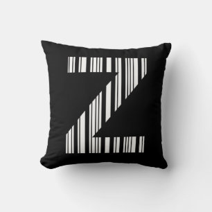 BUCHSTABE Z BAR CODE Erstes Anfangs-Balkenmuster Kissen