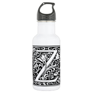 Buchstabe Z Mittelalterliche Monogramm-Kunst Nouve Edelstahlflasche
