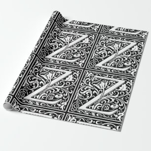 Buchstabe Z Mittelalterliche Monogramm-Kunst Nouve Geschenkpapier