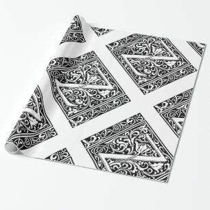 Buchstabe Z Mittelalterliche Monogramm-Kunst Nouve Geschenkpapier