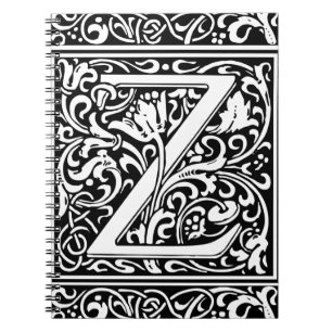 Buchstabe Z Mittelalterliche Monogramm-Kunst Nouve Notizblock