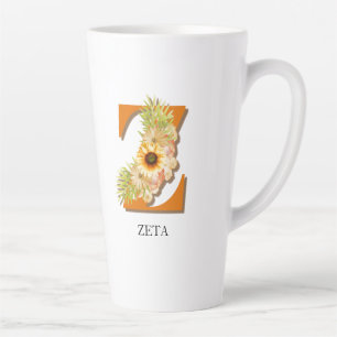 Buchstabe Z Sonnenblume Florales Monogramm mit Nam Milchtasse