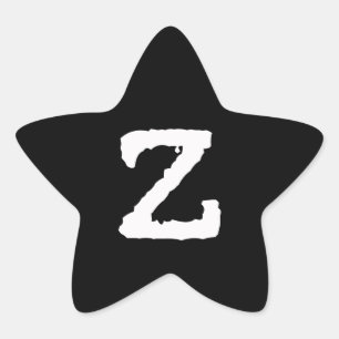 Buchstabe Z Stern-Aufkleber