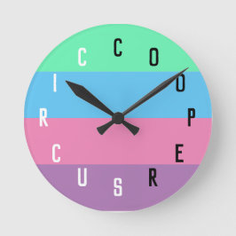 Buchstabe-Zahlen Runde Wanduhr
