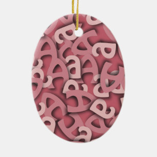 Buchstaben a, rosa keramikornament
