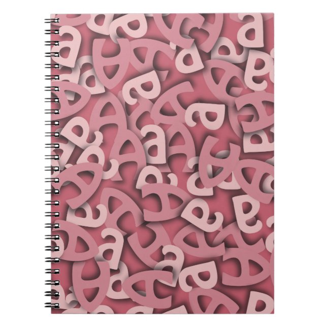 Buchstaben a, rosa notizblock (Vorderseite)