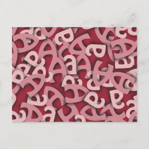 Buchstaben a, rosa postkarte