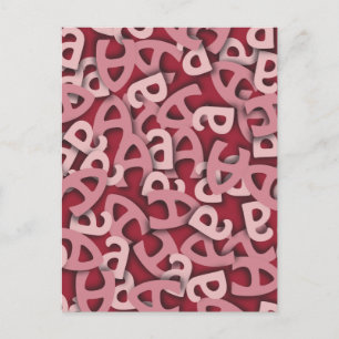 Buchstaben a, rosa postkarte