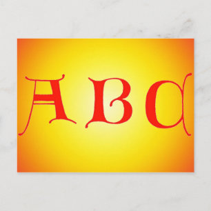 Buchstaben ABC Postkarte