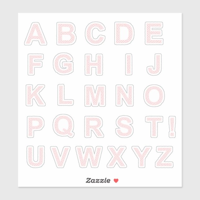 BUCHSTABEN AUS HERZEN AUFKLEBER (Blatt)