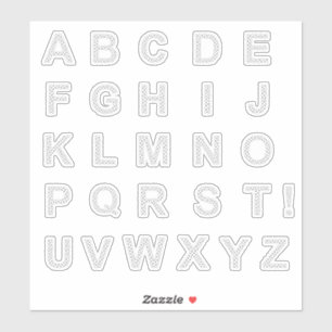 BUCHSTABEN AUS SCHWARZEN STERNEN AUFKLEBER
