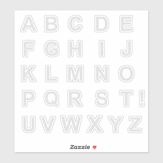 BUCHSTABEN AUS SCHWARZEN STERNEN AUFKLEBER (Blatt)
