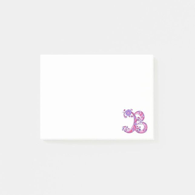 Buchstaben B - Anmerkungen Post-it Klebezettel (Vorderseite)