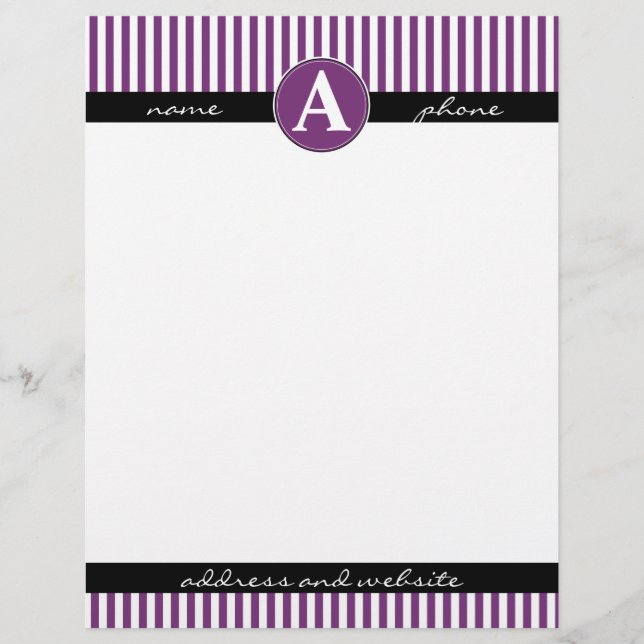 Buchstaben, benutzerdefiniert und Mit Monogramm Briefkopf (Vorderseite)
