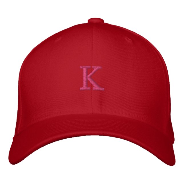 Buchstaben Custom K Initial Monogram-Hat Bestickte Baseballkappe (Vorderseite)