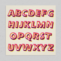 Buchstaben des Alphabets Retro Cool Alphabetisieru
