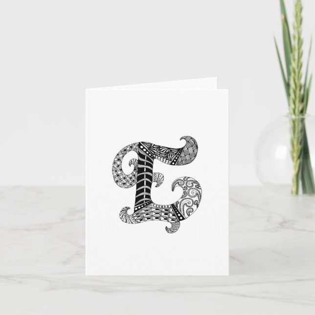 Buchstaben E Monogramm in Schwarz und Weiß (Vorderseite)