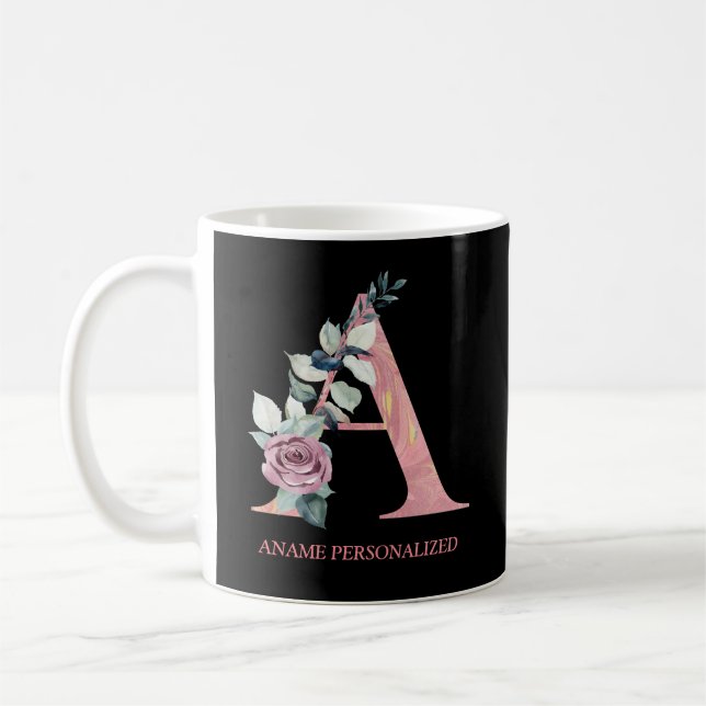 Buchstaben eines Monogrammes mit floralen Buchstab Kaffeetasse (Links)