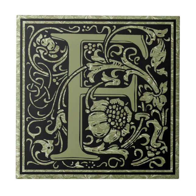 Buchstaben F Monogramm Fliese (Vorderseite)