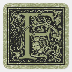 Buchstaben F Monogramm Quadratischer Aufkleber