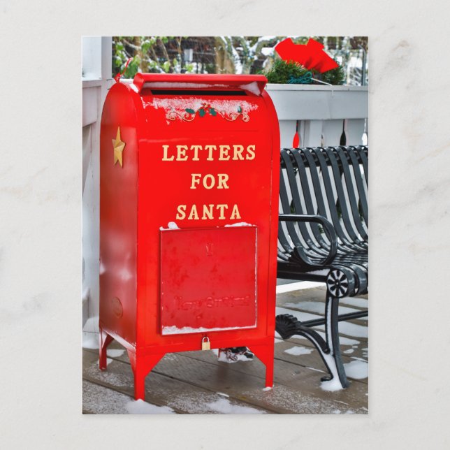 Buchstaben für Santa Mailbox Feiertagspostkarte (Vorderseite)
