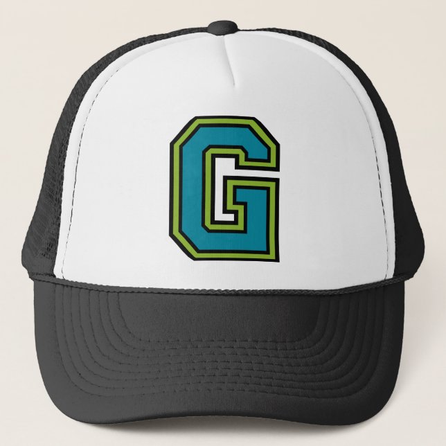 Buchstaben "G" Monogramm Truckerkappe (Vorderseite)