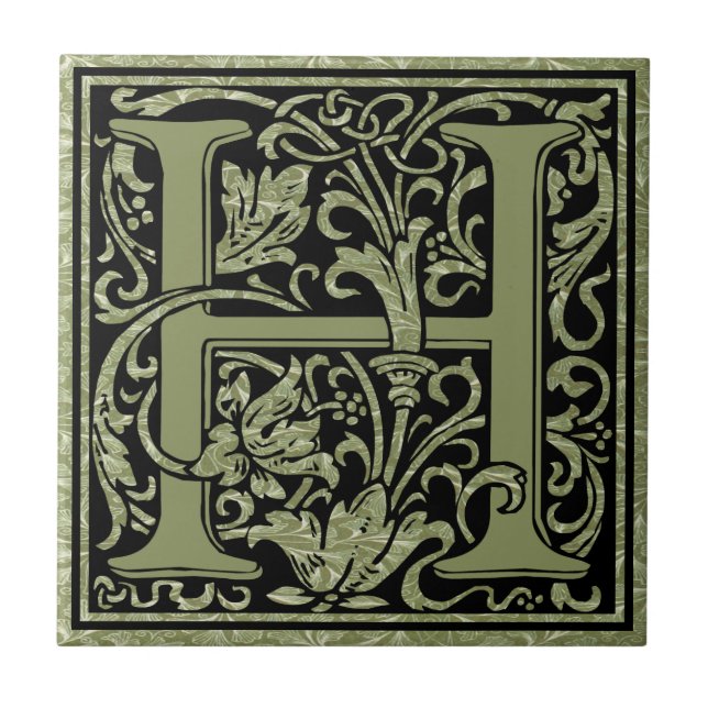 Buchstaben H Monogramm Fliese (Vorderseite)