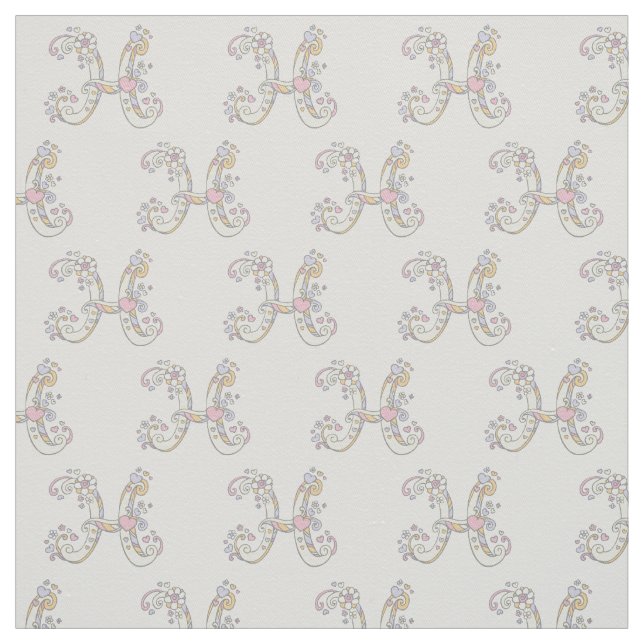 Buchstaben H, Ziertext Stoff (Muster)