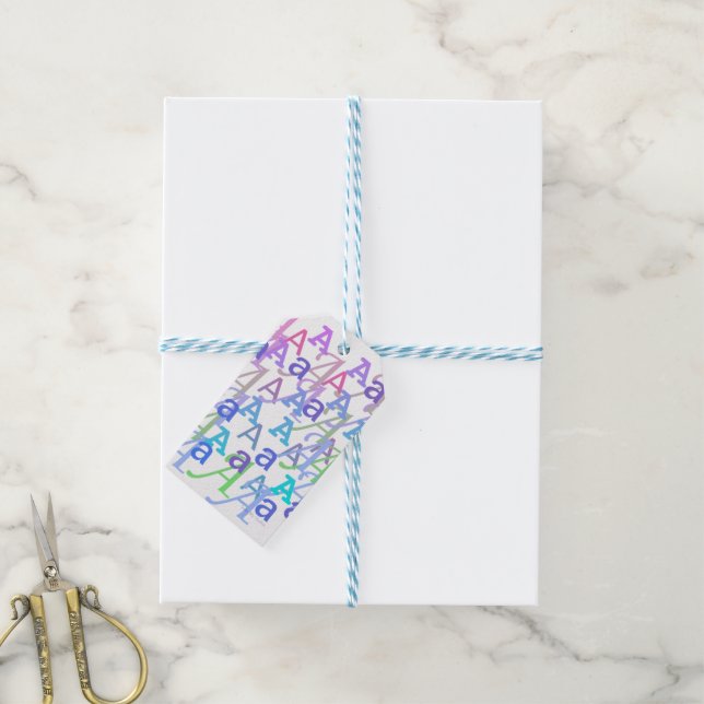 Buchstaben-Konfetti "A" Geschenkanhänger (Mit Garn)