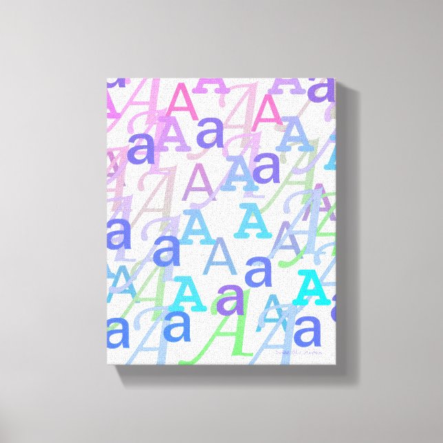 Buchstaben-Konfetti "A" Leinwanddruck (Vorderseite)