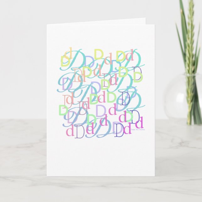 Buchstaben Konfetti "D" Karte (Vorderseite)