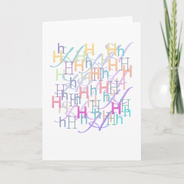Buchstaben Konfetti "H" Karte (Vorderseite)