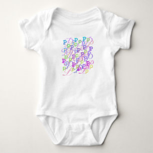 Buchstaben-Konfetti "P" Baby-Romer Baby Strampler
