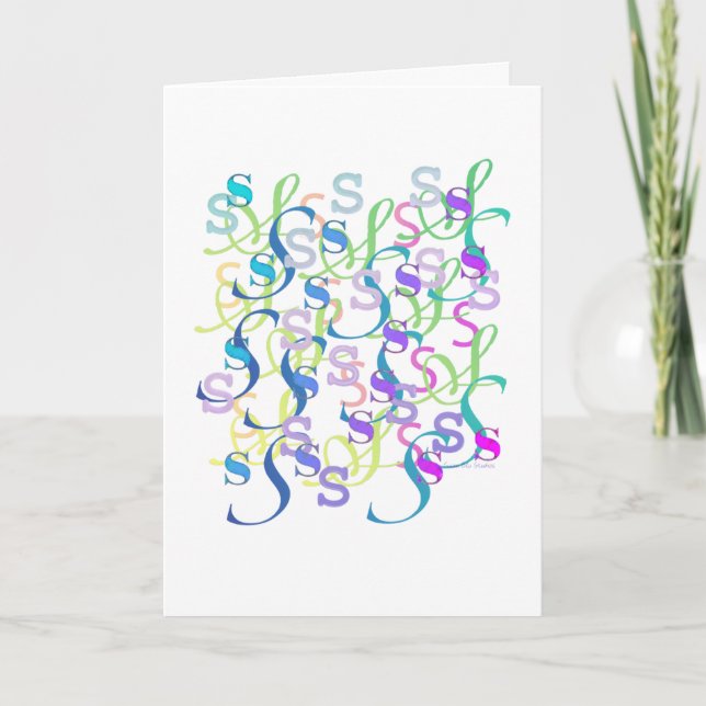 Buchstaben Konfetti "S" Karte (Vorderseite)