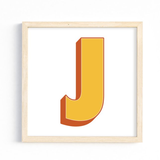 Buchstaben-Kunstposter, J-Monogramm, fette Initial Poster (Von Creator hochgeladen)