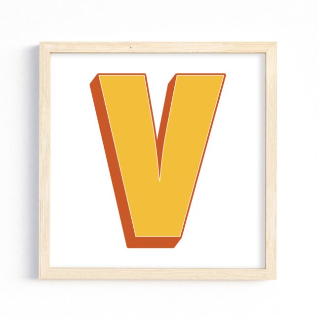 Buchstaben-Kunstposter, V-Monogramm, fette Initial Poster (Von Creator hochgeladen)