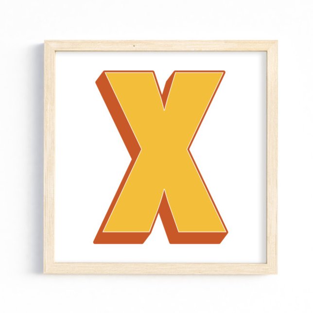 Buchstaben-Kunstposter, X-Monogramm, fette Typinit Poster (Von Creator hochgeladen)