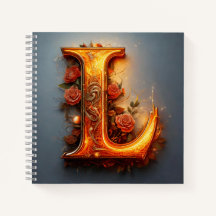 Buchstaben (L) mit rosa Rosen