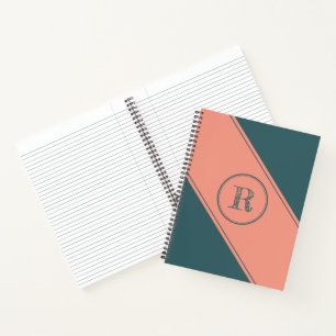 Buchstaben-Monogramm-Kreis geometrischer Winkel Tü Notizbuch